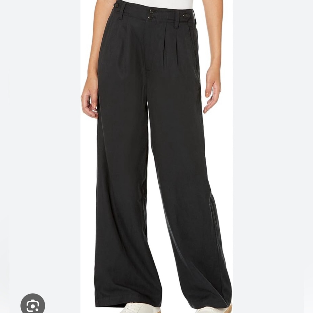 Madewell black “The Harlow” wide leg pants, jeans, fair trade certified 4